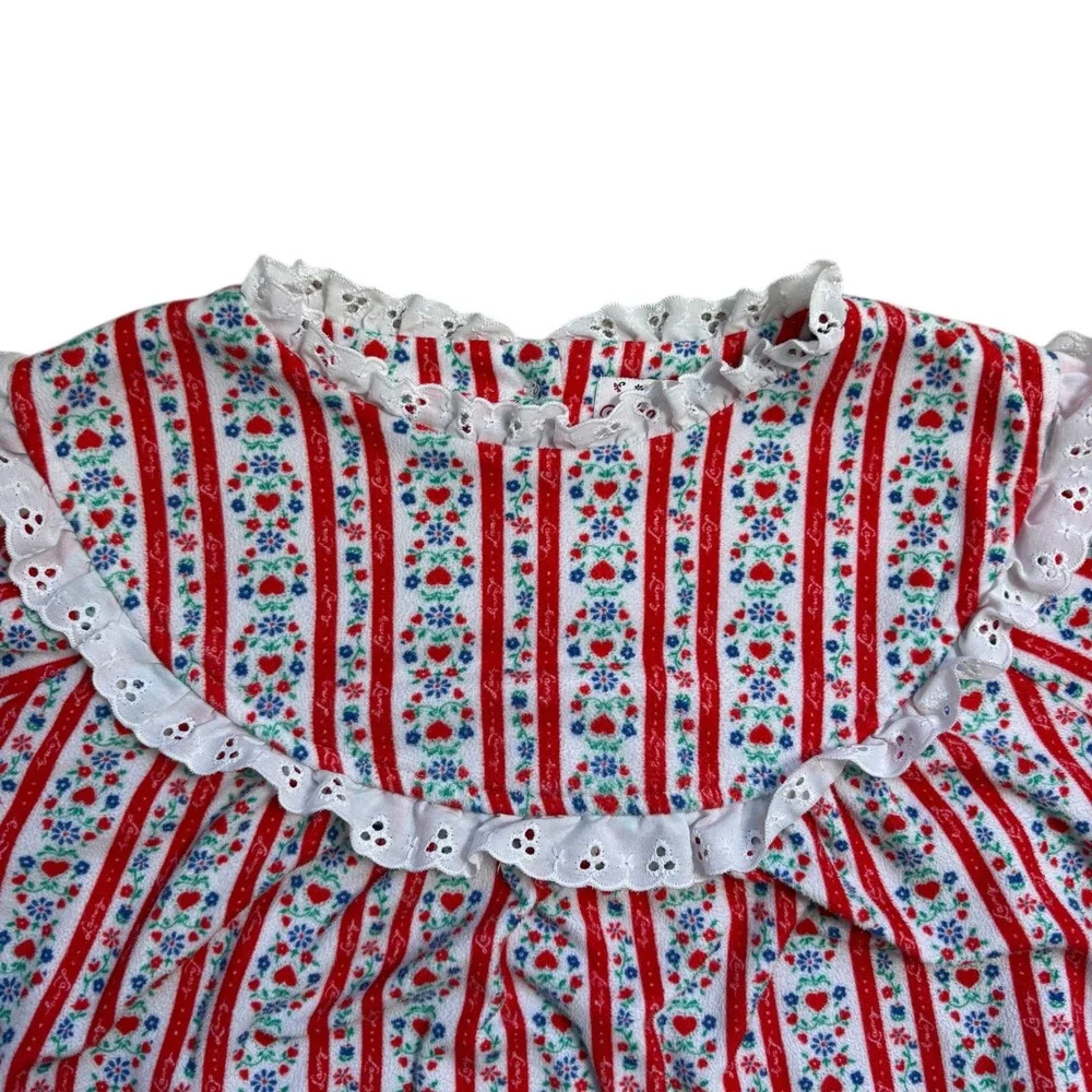 Lanz of Salzburg Girls cotton flannel Tyrolean nightgown Pajamas Sleepwear‎ XL